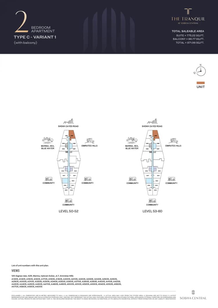 floor-50 The Tranquil Sobha Central Dubai by Sobha Realty
