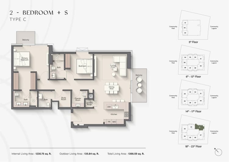 RH-floor-plan-14 Ellington Riverton House in Jumeirah Village Circle