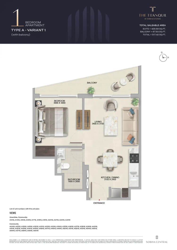 floor-31 The Tranquil Sobha Central Dubai by Sobha Realty