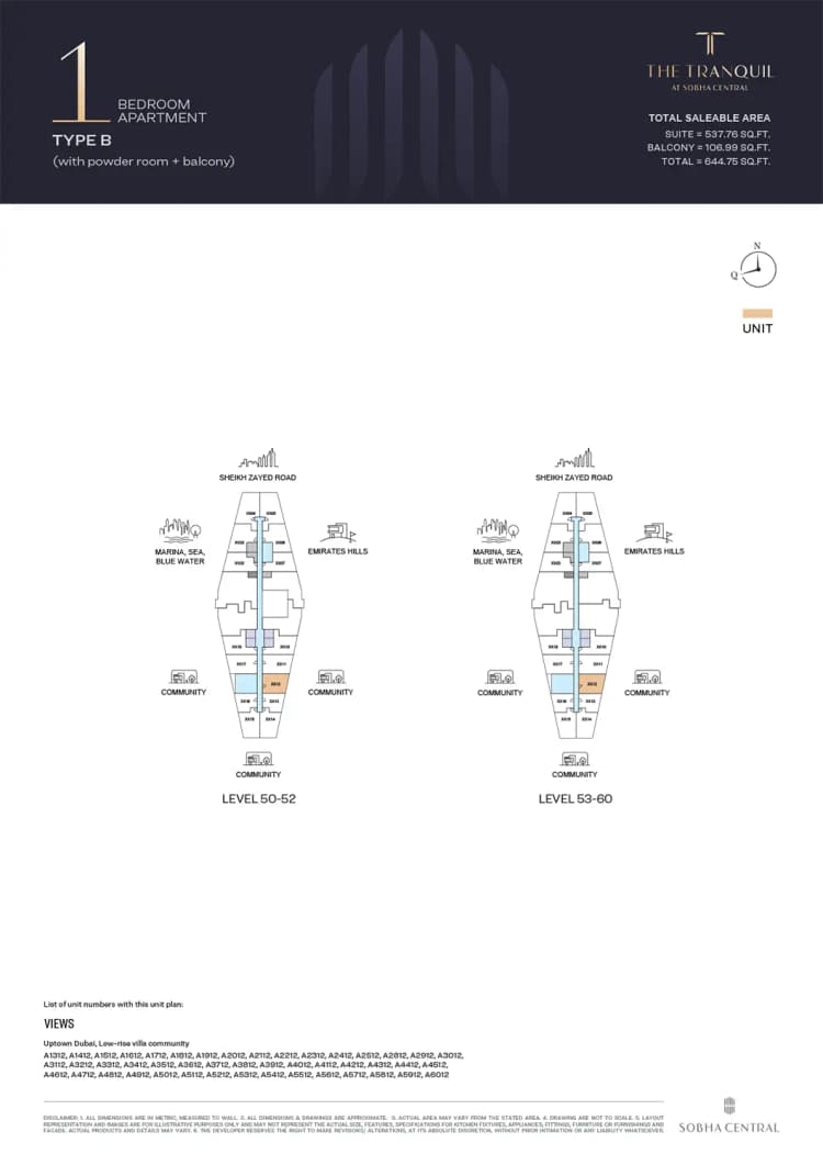floor-33 The Tranquil Sobha Central Dubai by Sobha Realty
